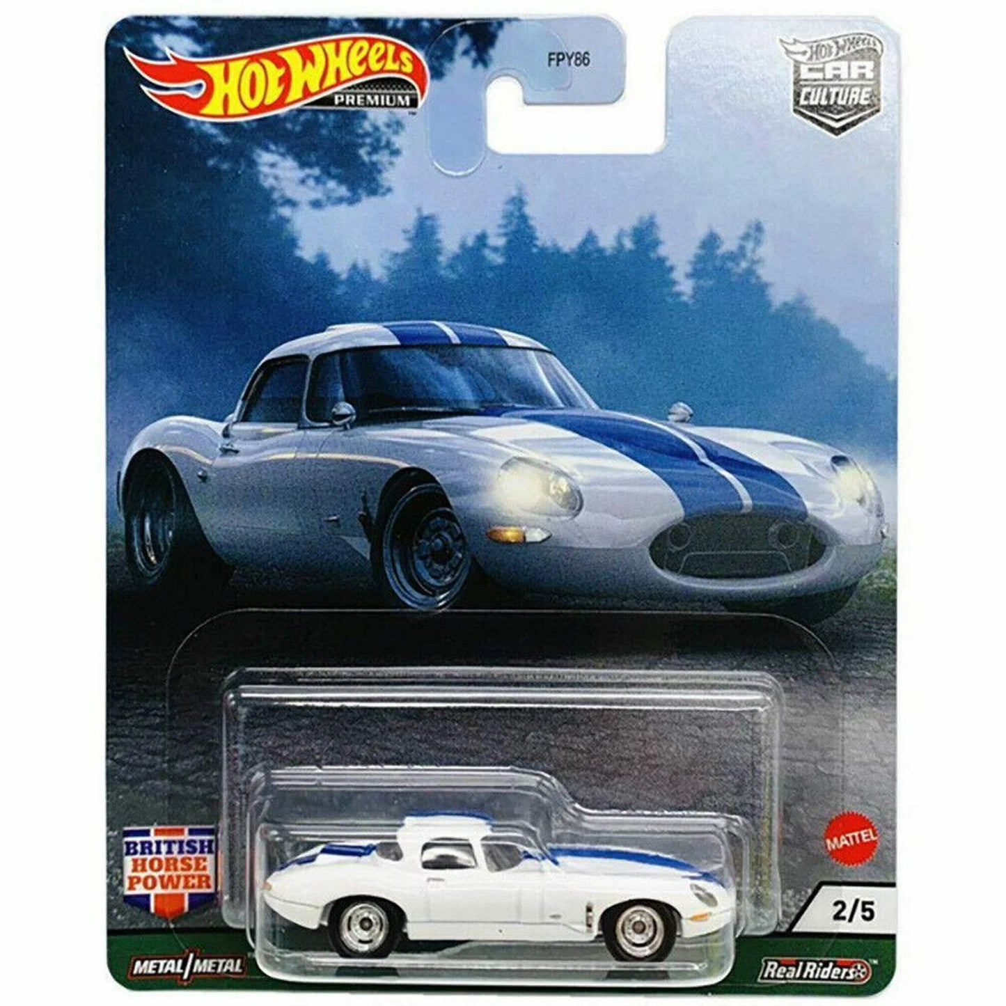 Hot Wheels Jaguar Lightweight E Type. Premium. White race