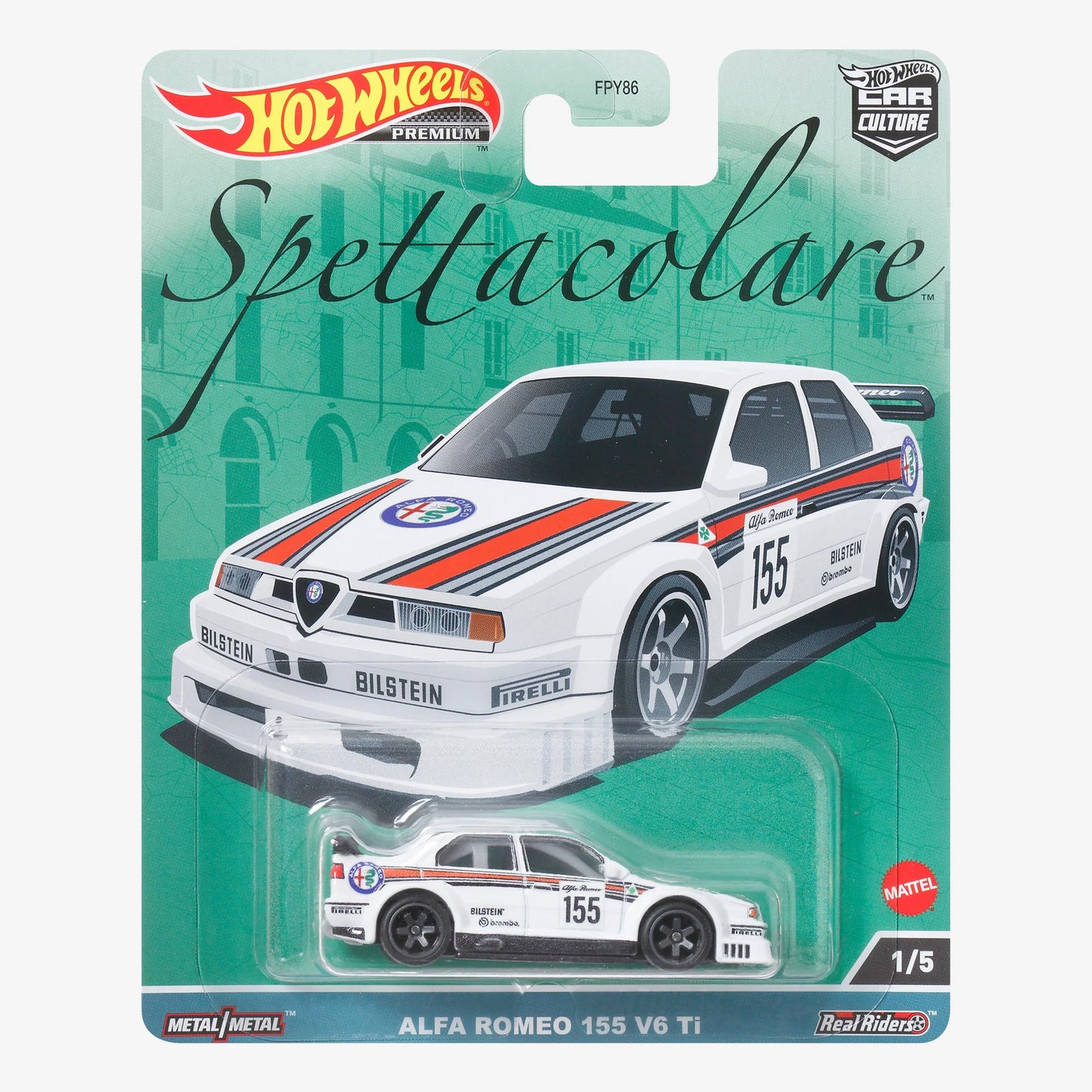 Hot Wheels Alfa Romeo 155 V6 Ti. Premium. White race