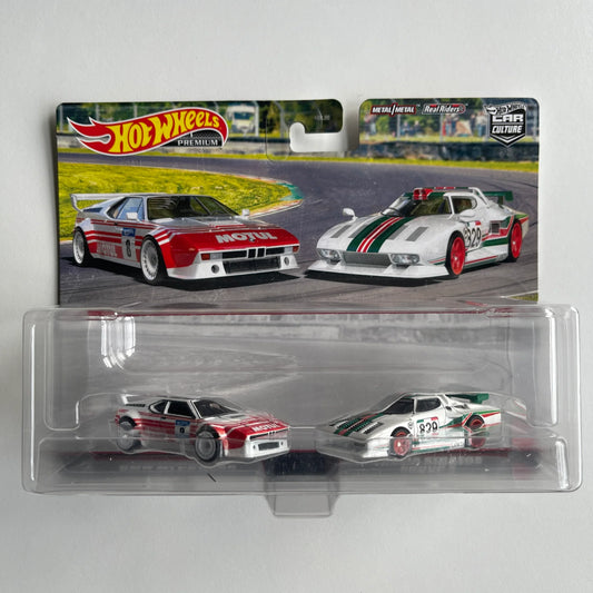 Hot Wheels BMW Lancia. Premium 2-pack. White race