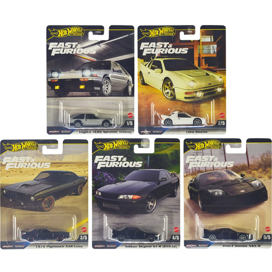 Hot Wheels Fast & Furious Set E Set x 5. Premium.